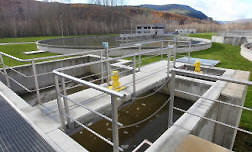 View partial sewage treatment plant.